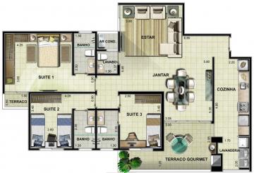 Apartamento com 3 suítes, 130 m² - Edifício Jardins Residence - Taubaté/SP